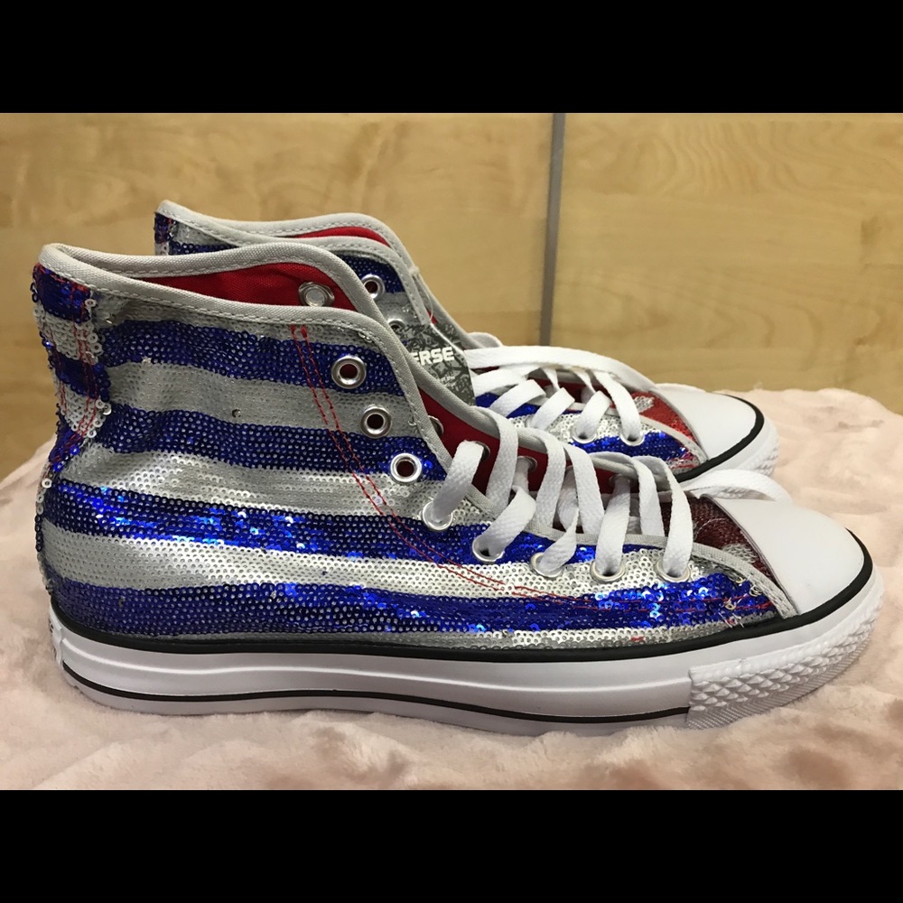 NIB Converse Sequin High Top Sneakers 7.5/9.5